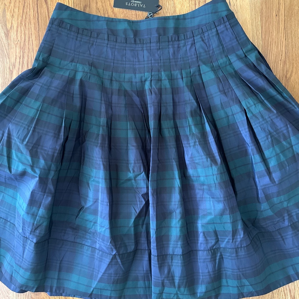Silk plaid skirt